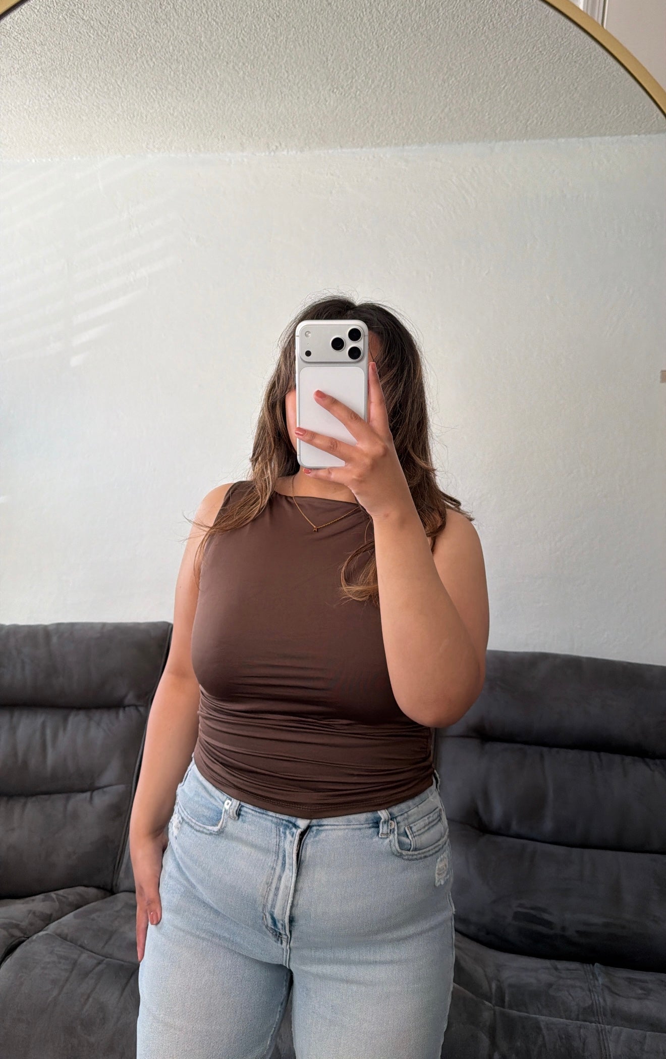Boat Neck Sleeveless Ruched Seamless Top