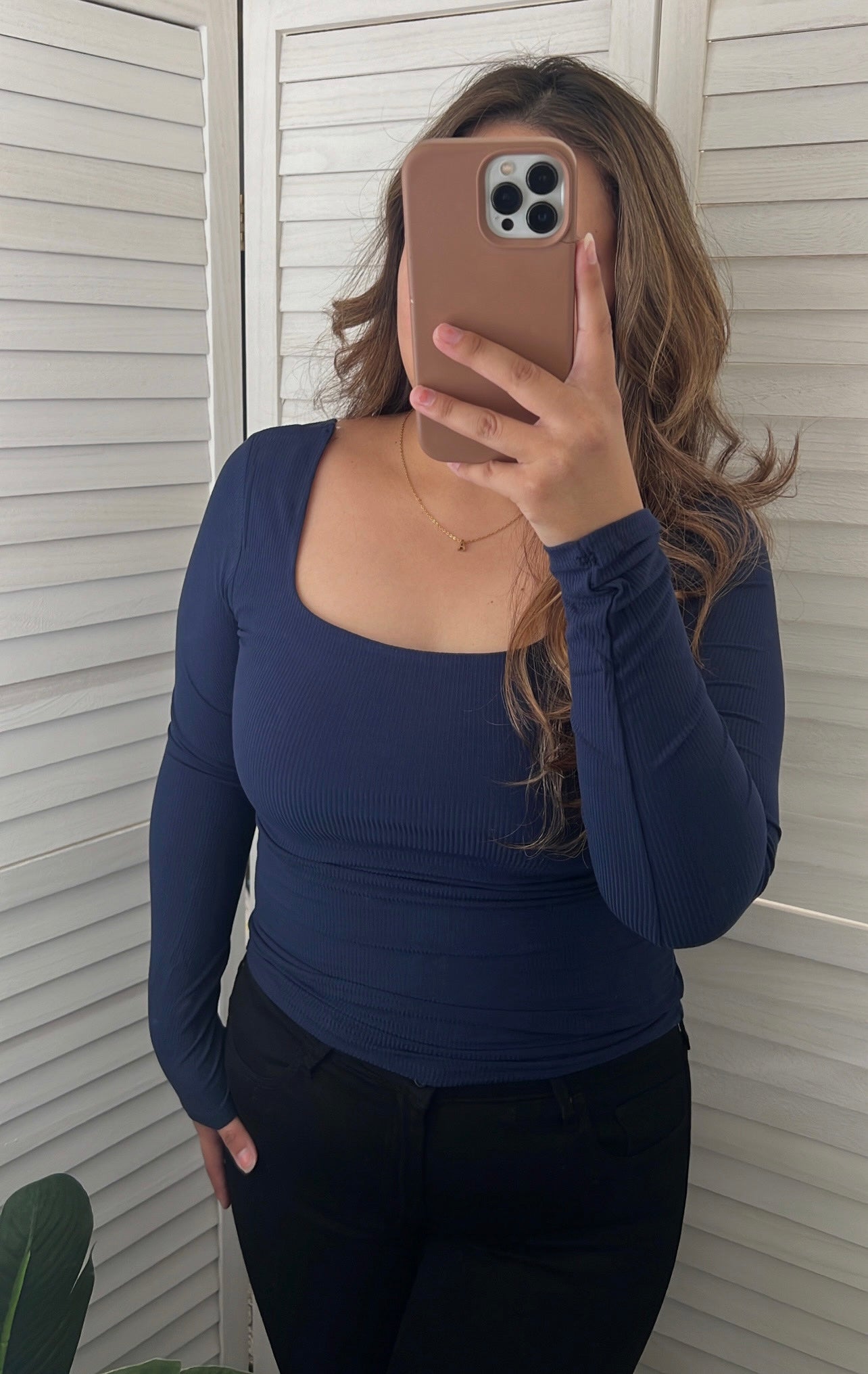 Square Neck Double Layer Long Sleeve