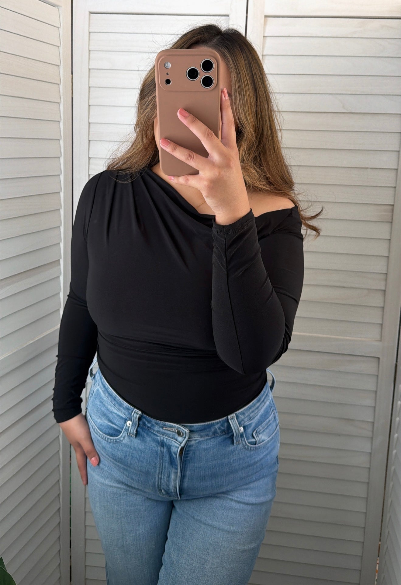 Asymmetrical Ruched Long Sleeve