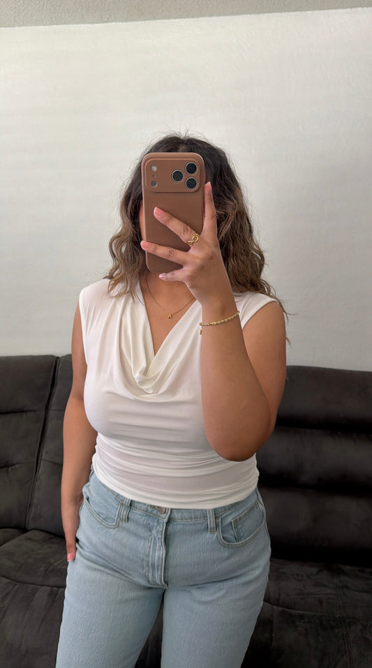 Cowl Neck Sleeveless Top