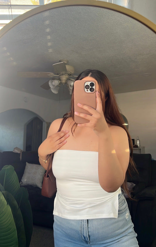 Strapless Brushed Top