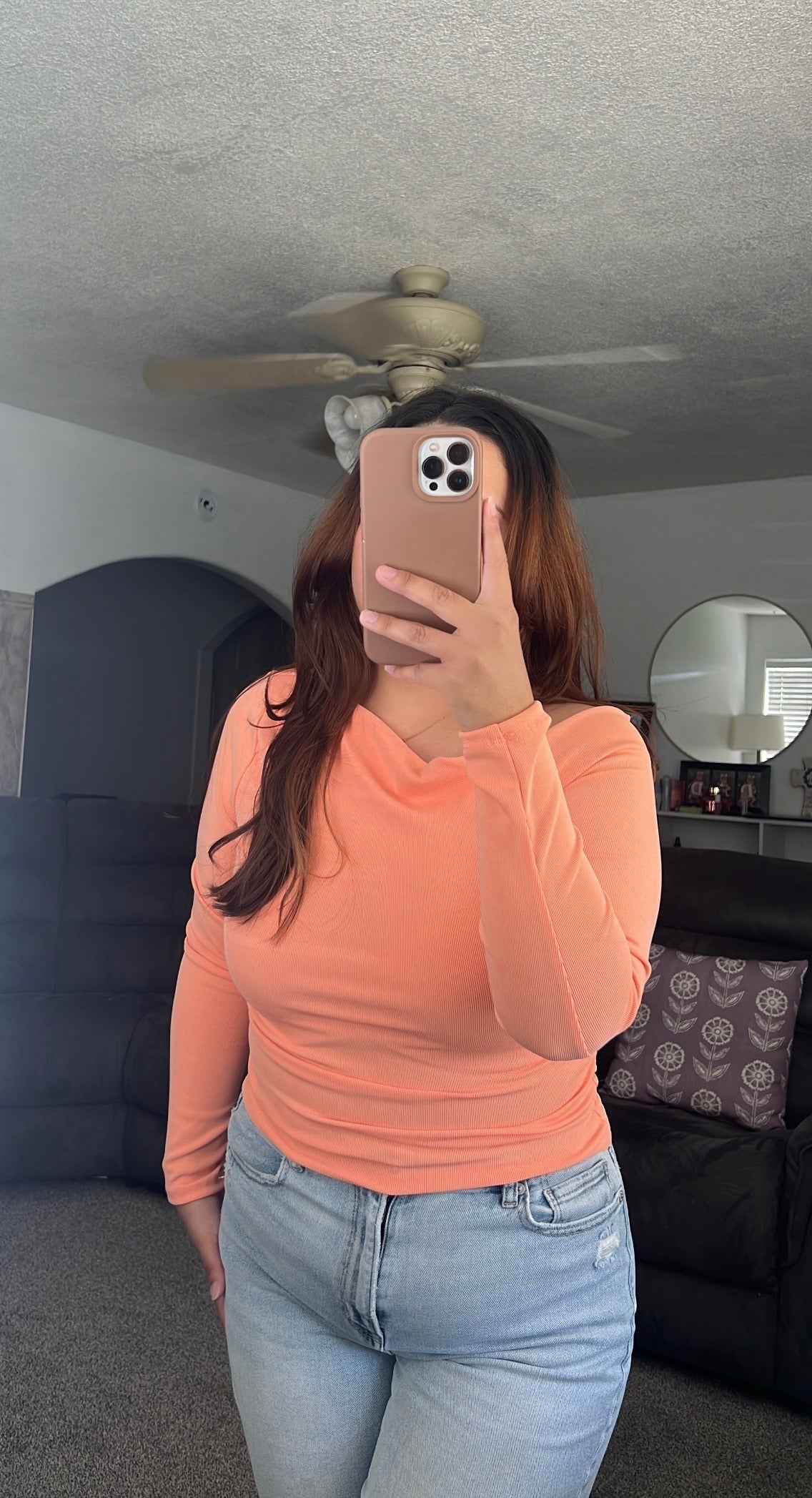 Asymmetric Neck Long Sleeve