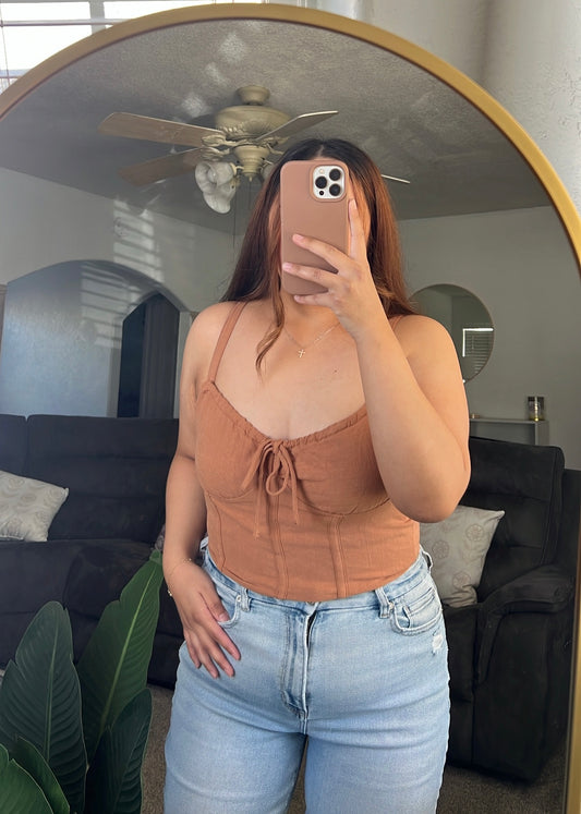 Ribbon Corset Crop Top