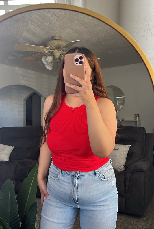 Sleeveless Round Neck Knit Top