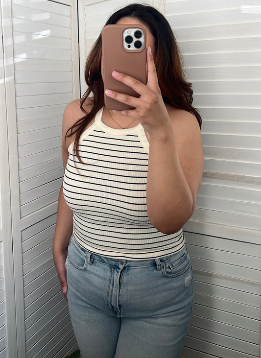 Striped Round Neck Tank