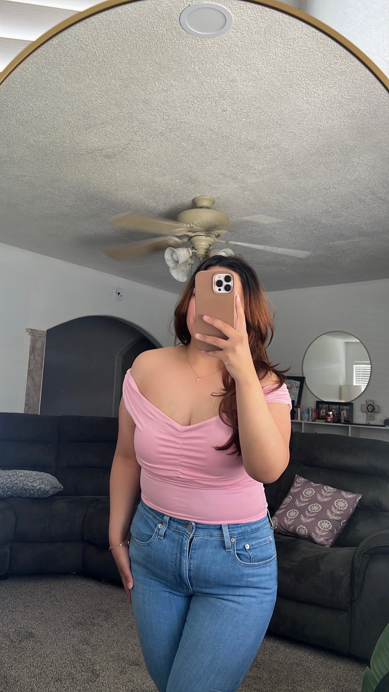 Off Shoulder Brushed Ruched Top
