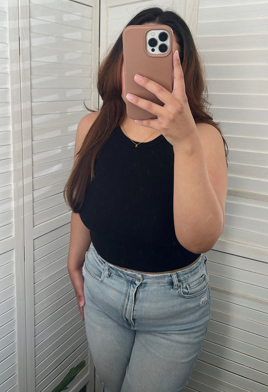 Cropped Knit Tank Top