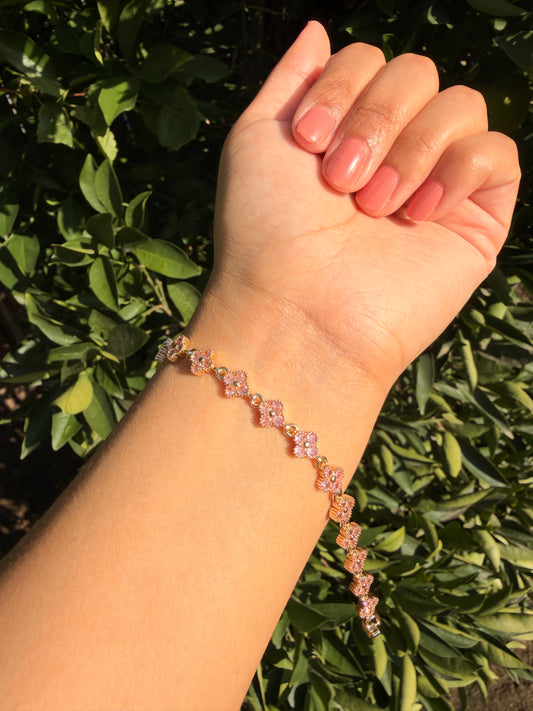 Pink Clover Bracelet