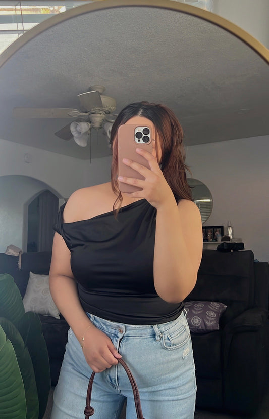 One Shoulder Silky Top