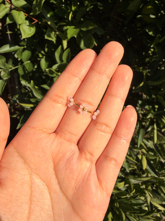 Adjustable Flower Ring (Pink)