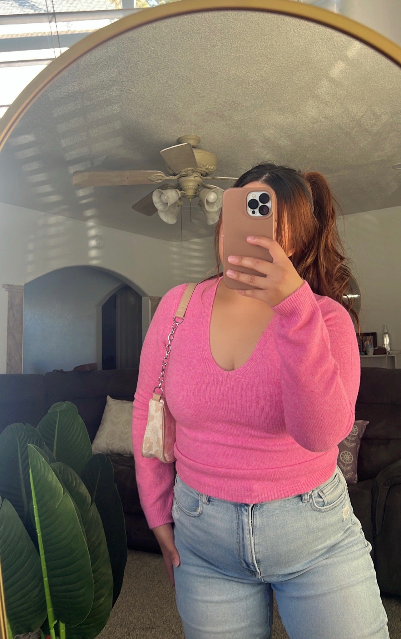 Ribbed V-Neck Sweater Top