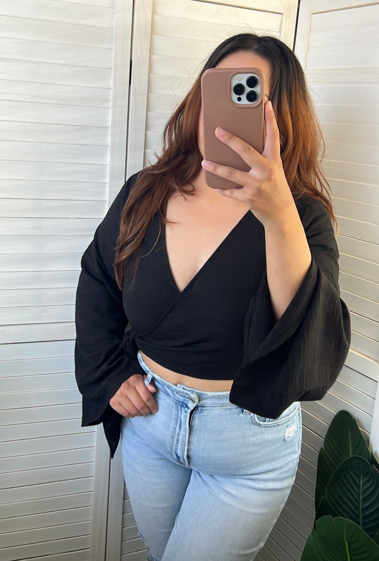 Wrap Cropped Blouse