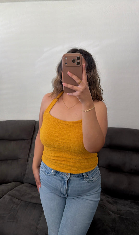 Textured Halter Neck Top