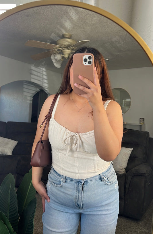 Ribbon Corset Crop Top