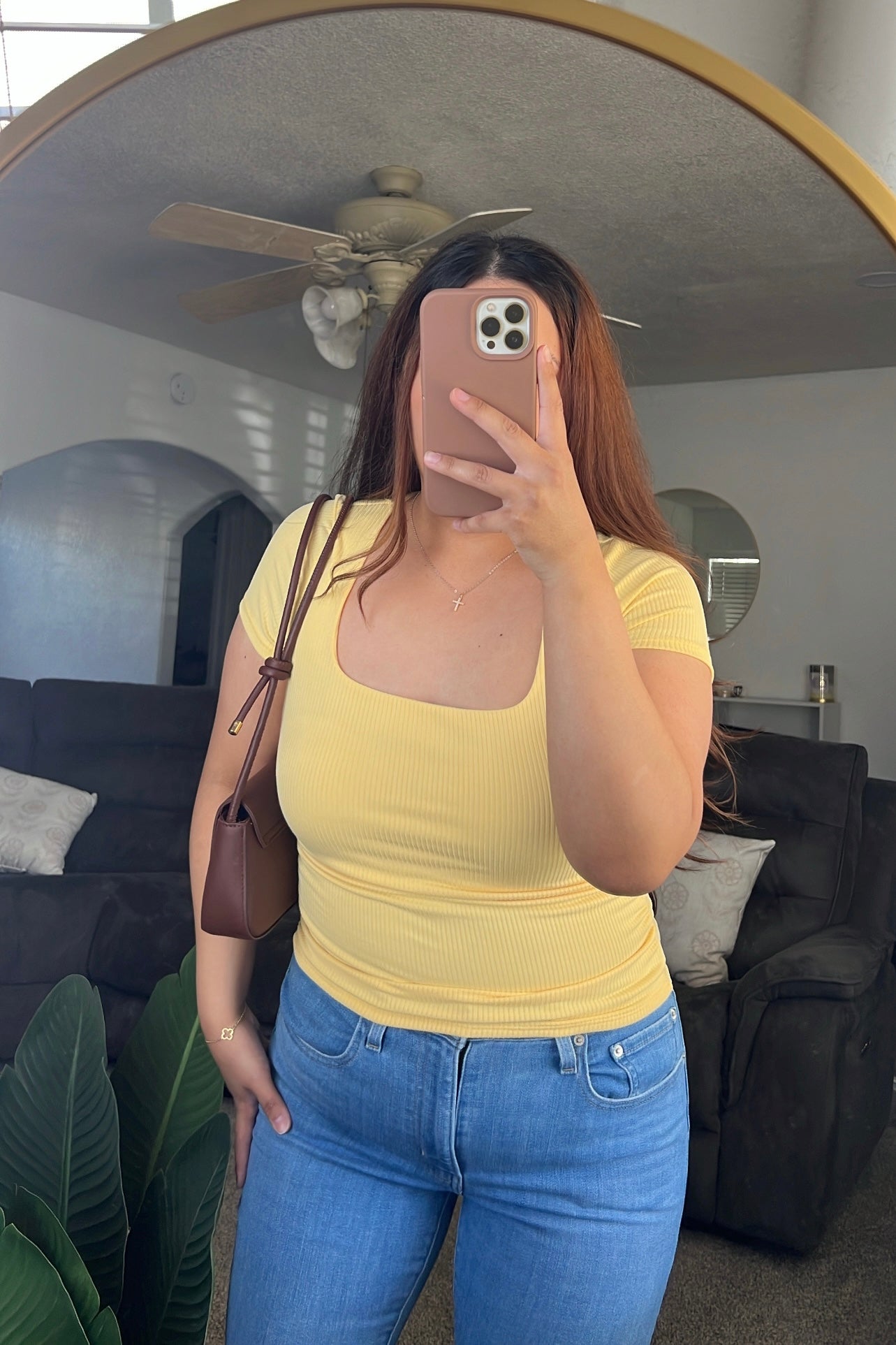 Rib Side Shirred Top
