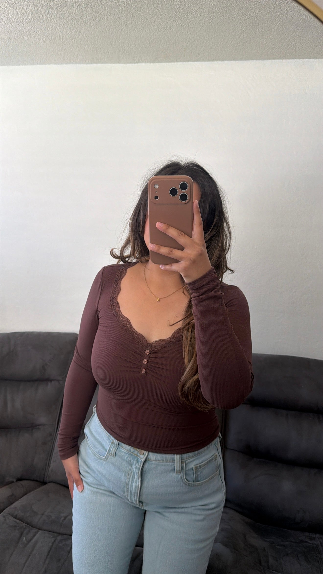 Lace Trim Long Sleeve