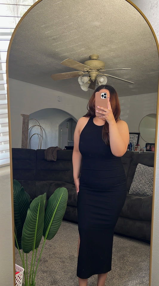 Halter Neck Side Slit Dress