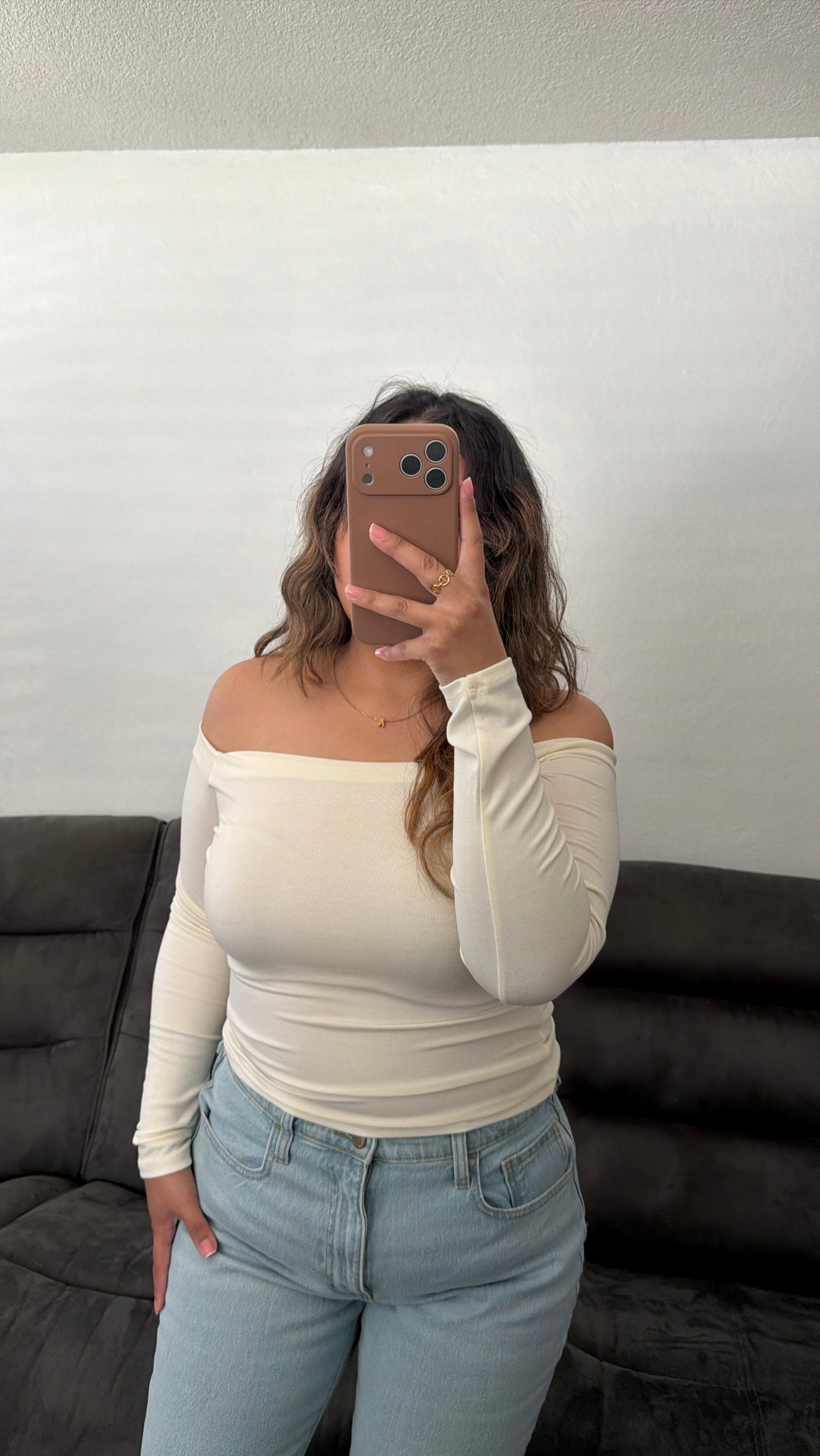 Off The Shoulder Long Sleeve Top
