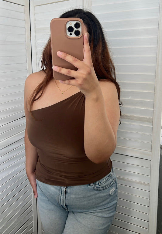 One-Shoulder Knotted Asymmetrical Top