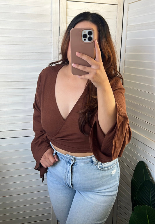 Wrap Cropped Blouse