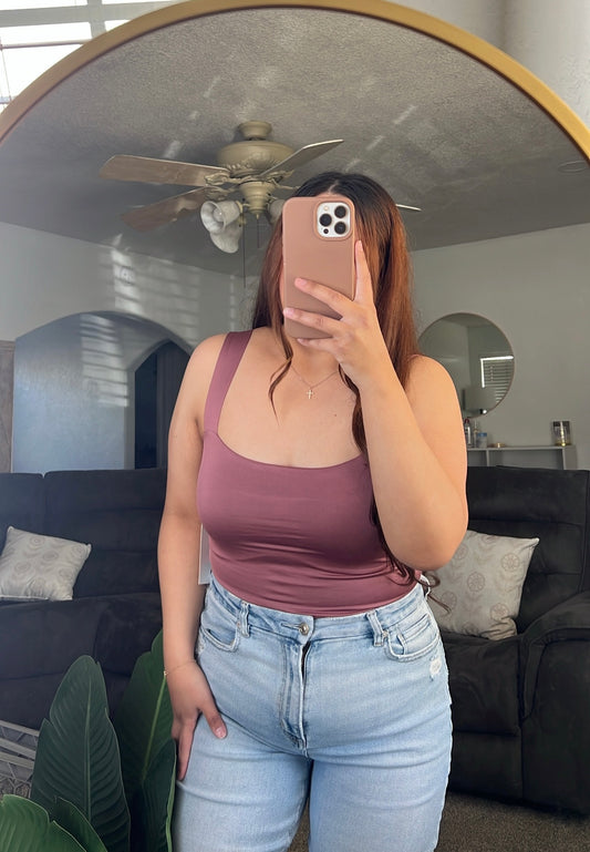 Squared Neck Knit Top