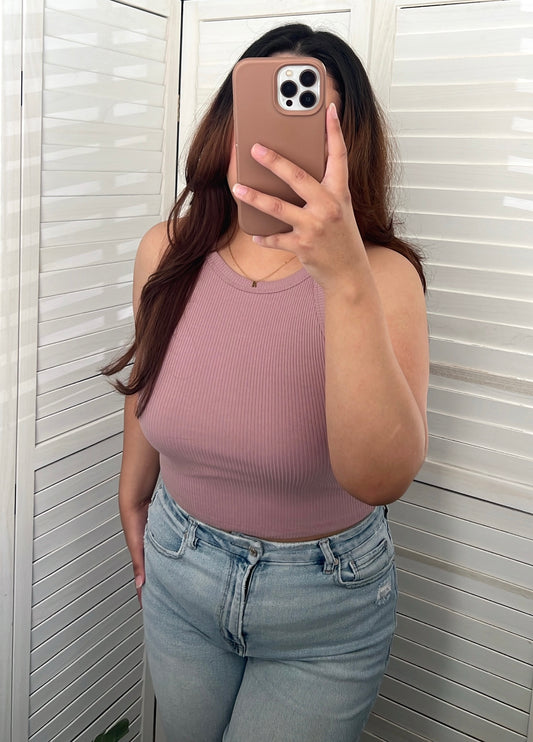 Cropped Knit Tank Top