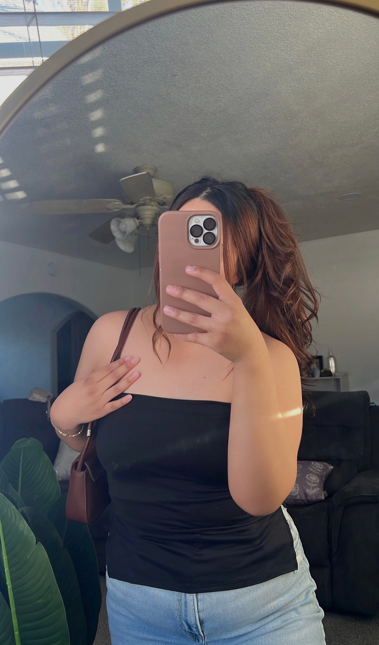 Strapless Brushed Top