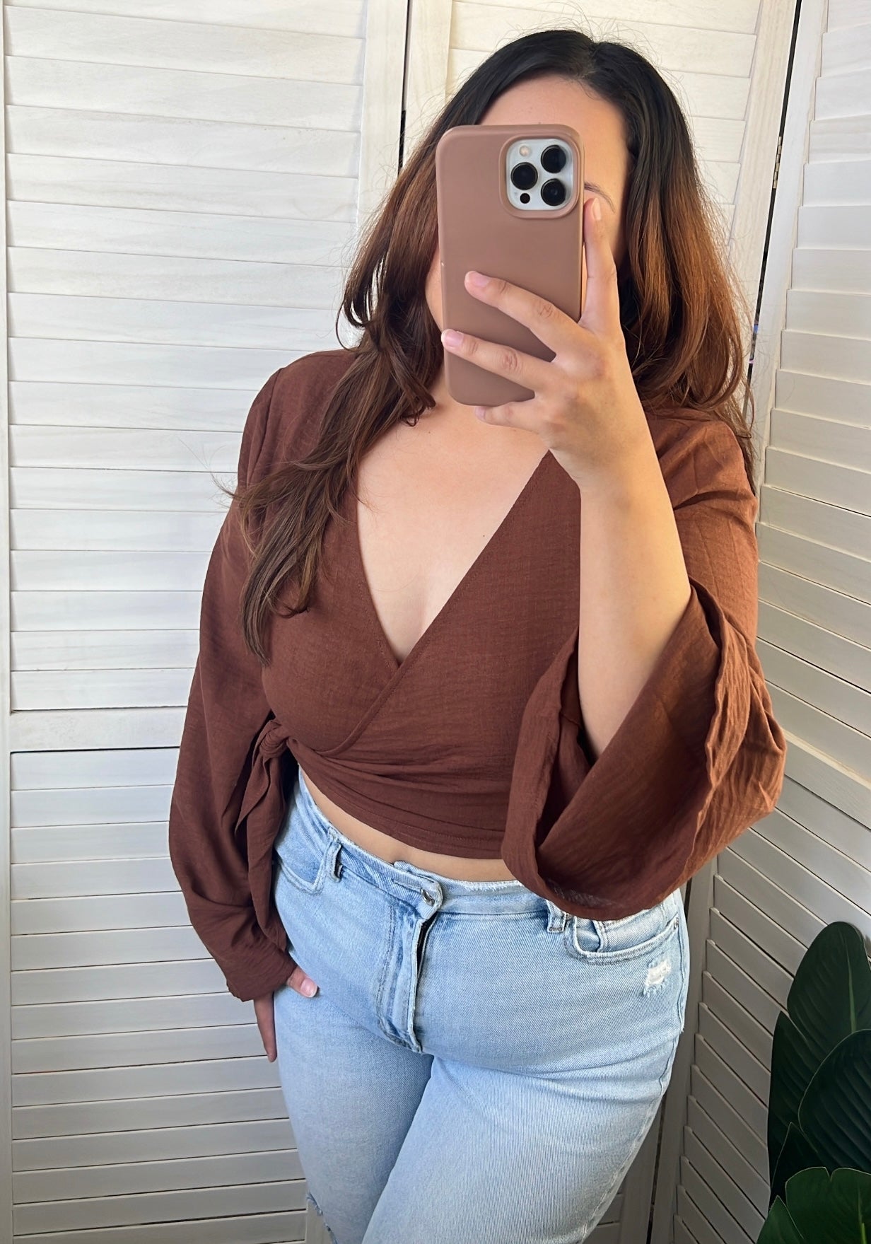 Wrap Cropped Blouse