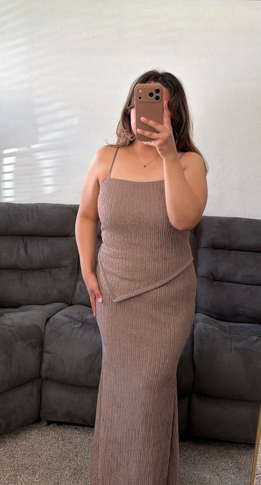 Asymmetrical Top Long Skirt Set