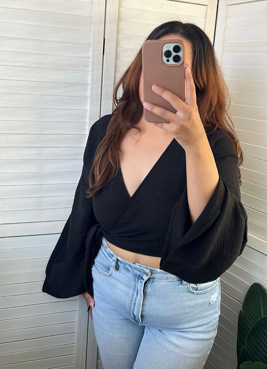 Wrap Cropped Blouse