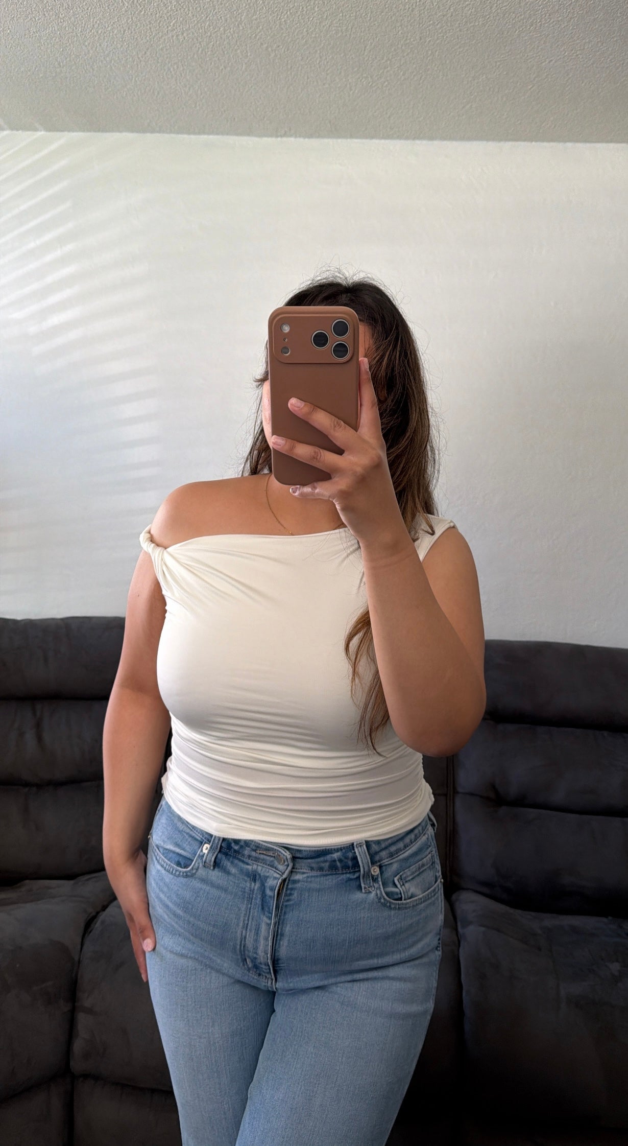 Asymmetrical Off The Shoulder Top