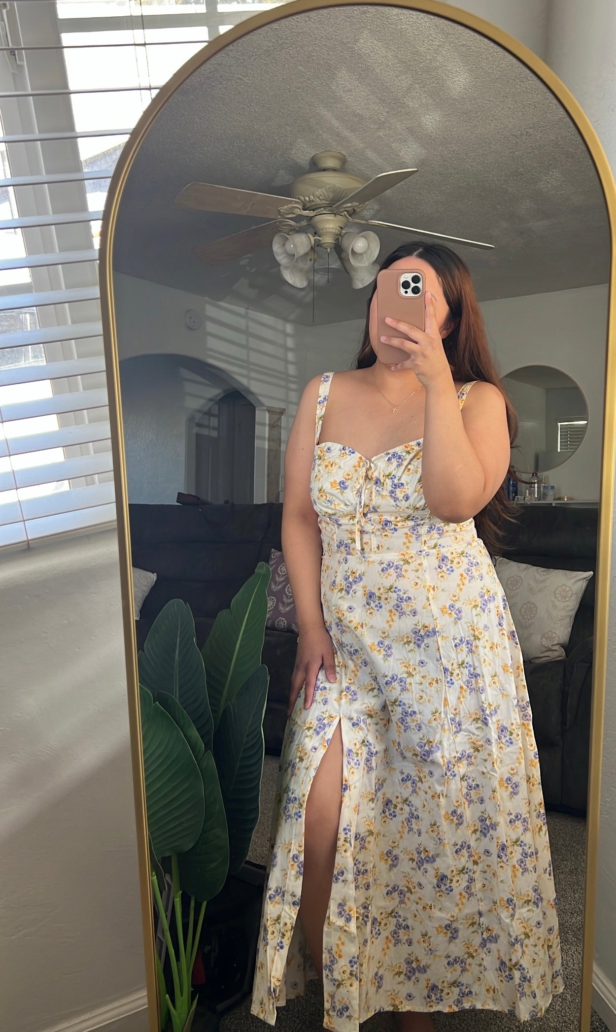 Floral Lace-Up Corset Dress