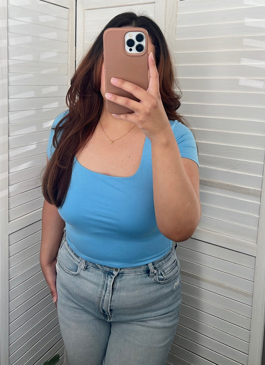 Square Neck Double Layer Top