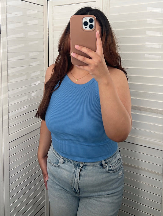 Cropped Knit Tank Top