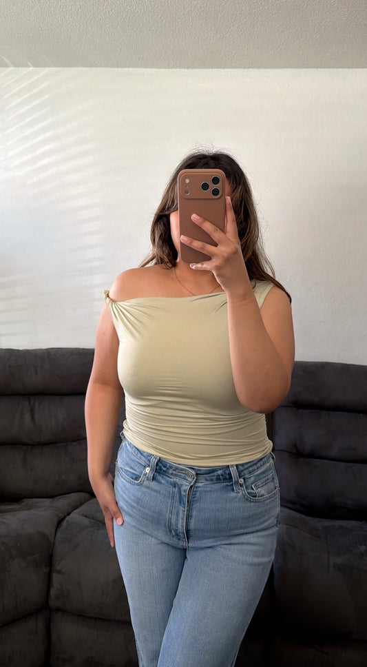 Asymmetrical Off The Shoulder Top